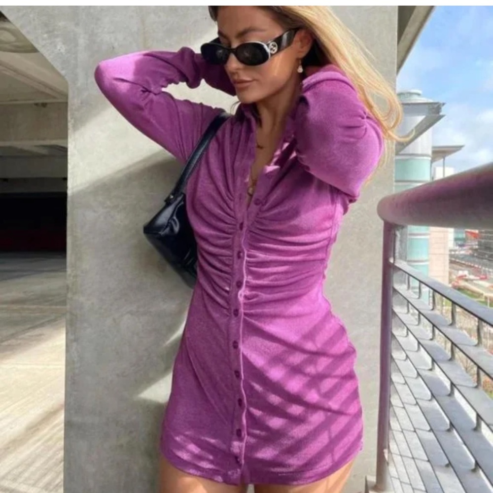 With Jean purple mini dress size M